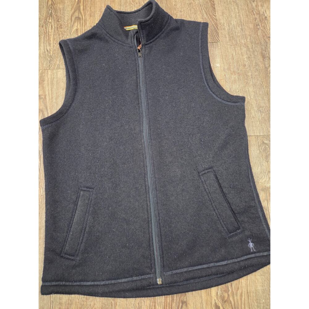 Smartwool Vest Man's Navy Blue Hudson Trail Wool Blend Fleece Outerwear Large